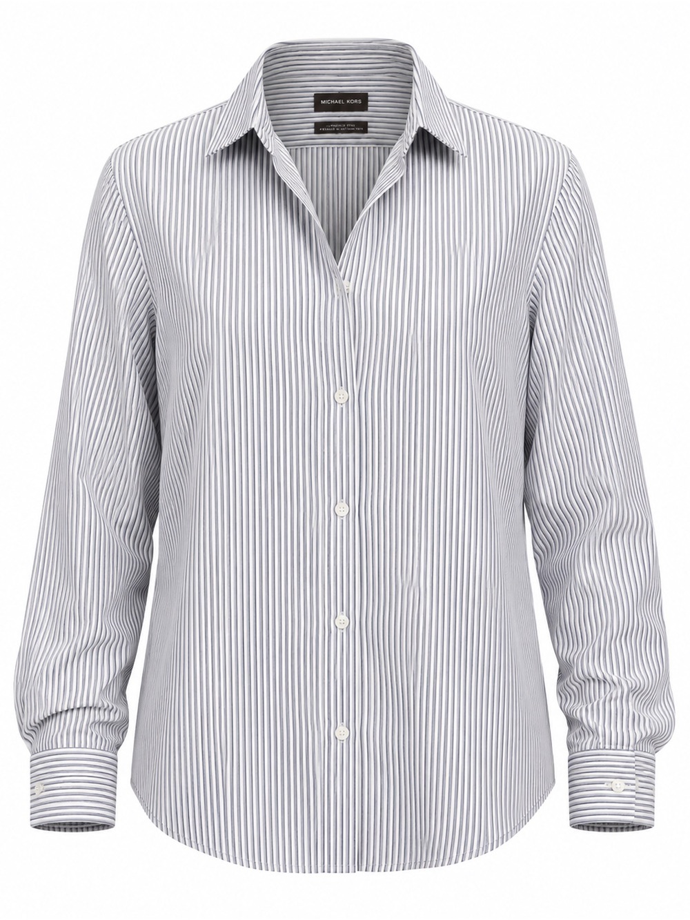 Michael Kors White | Blue | Grey Pinstriped Button Down Collar Shirt 100% Cotton